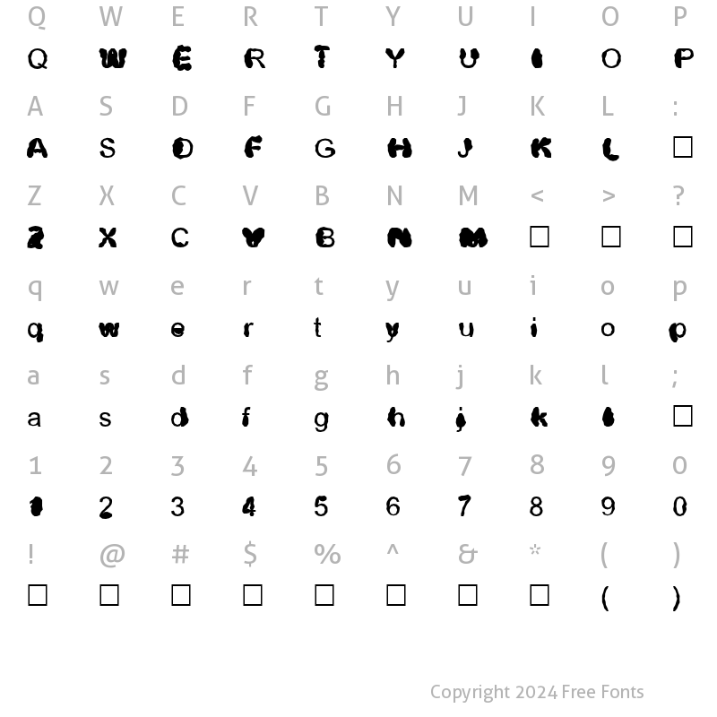 Character Map of Distrowt Normal