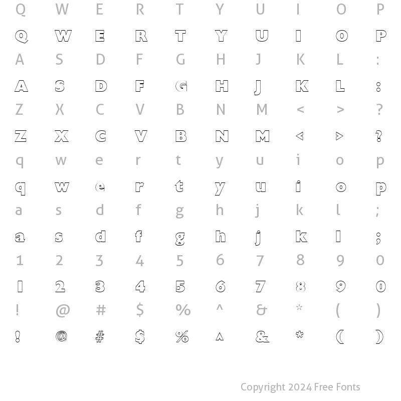 Character Map of DivadBeckerOutline Bold