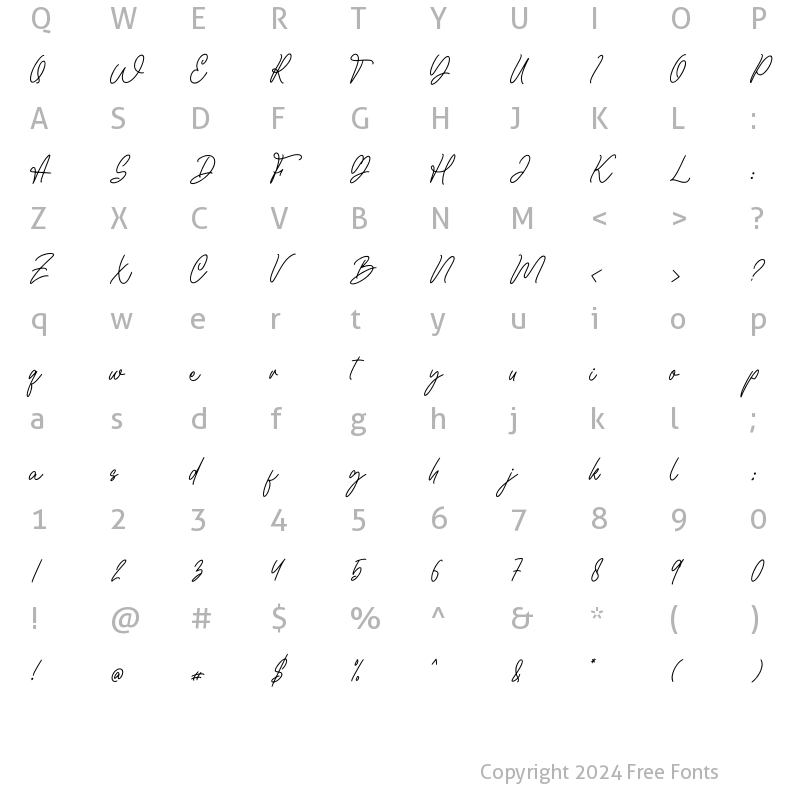 Character Map of Divaloves Regular