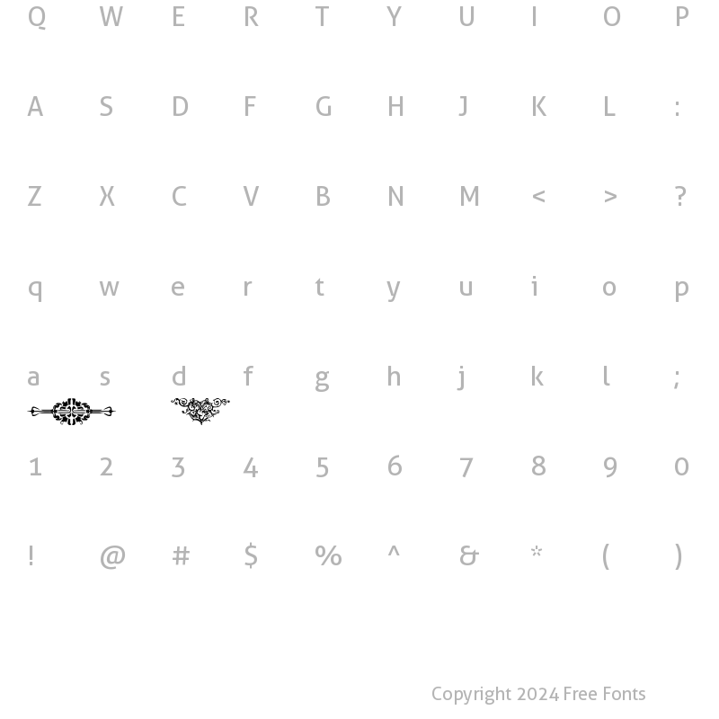 Character Map of Dividers 4 Regular