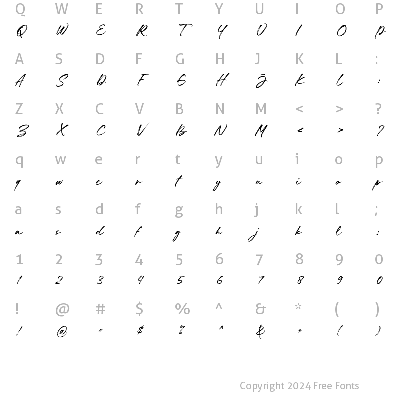 Character Map of Divine_ Rhapsody Regular