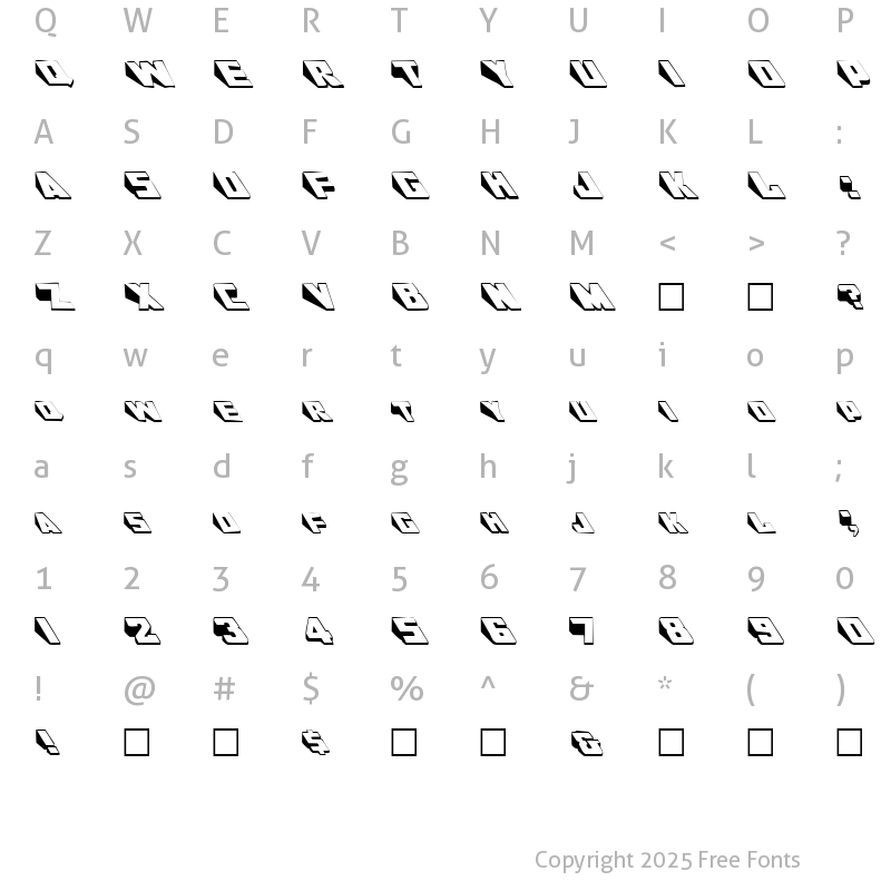 Character Map of Divingboard Regular