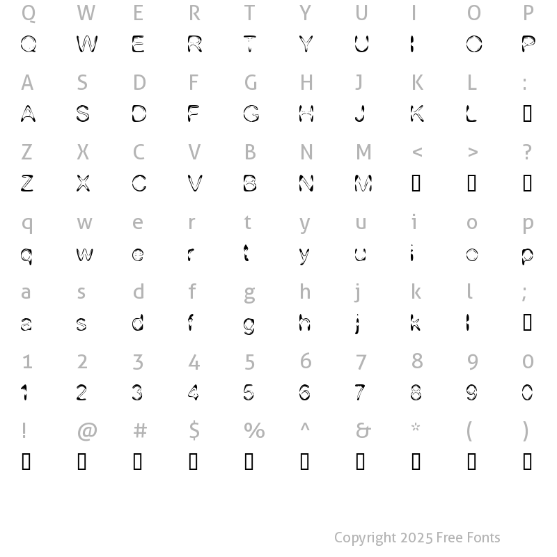 Character Map of DJ 4Skin Regular