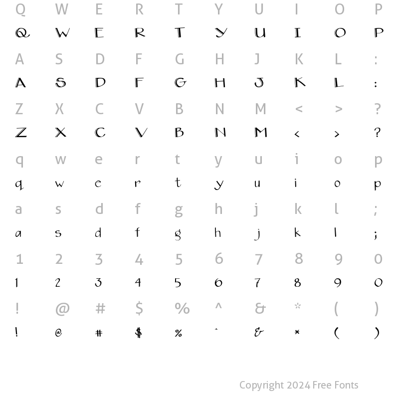 Character Map of DJ Classic Regular