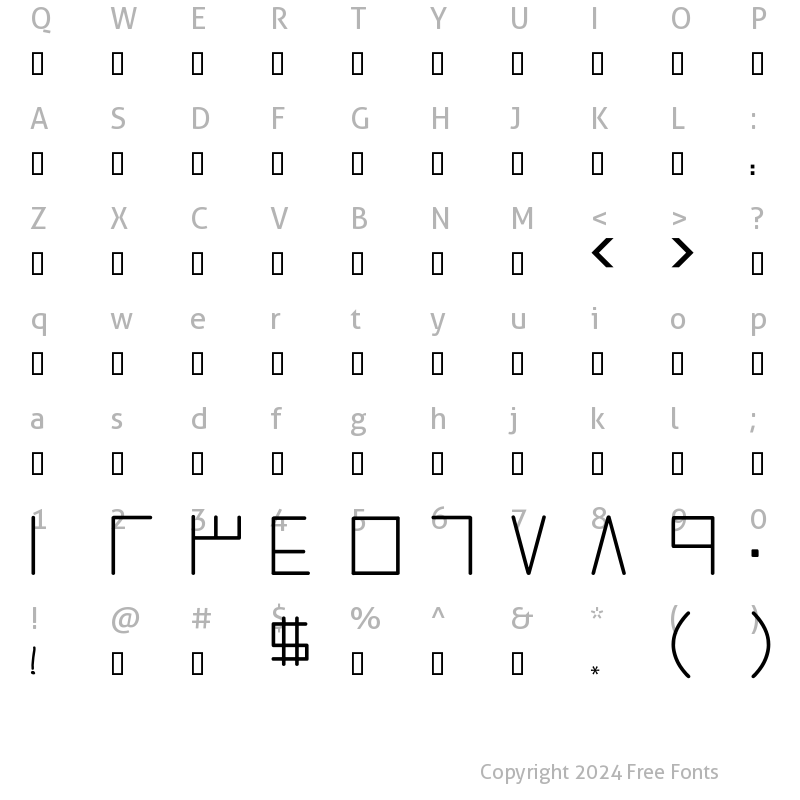 Character Map of DJ ONE DJ ONE