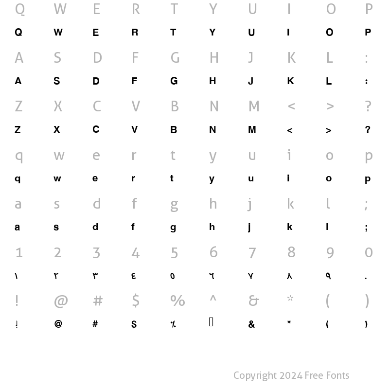 Character Map of djadli_OTFmaghribidjadid Regular