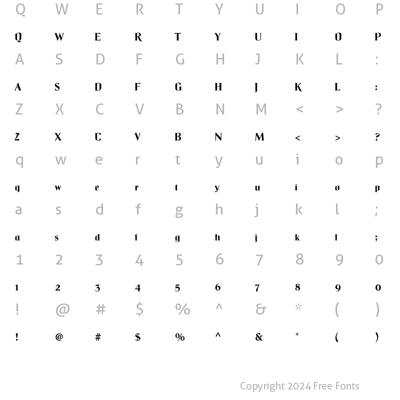 Character Map of djadli_sarkha Regular