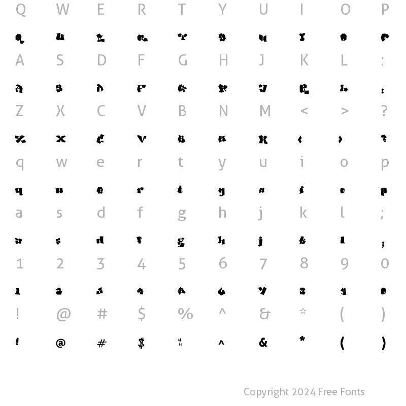 Character Map of djadli_Tachkili Regular