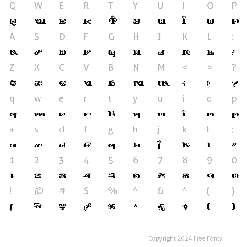 Character Map of Django Bold