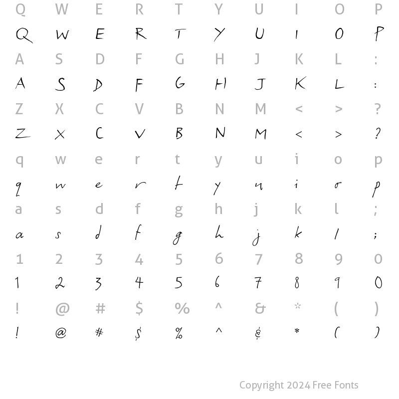 Character Map of Django ITC Std Regular