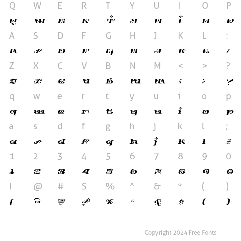 Character Map of Django Oblique