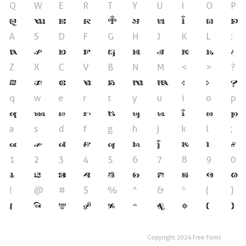 Character Map of Django Ornate Regular