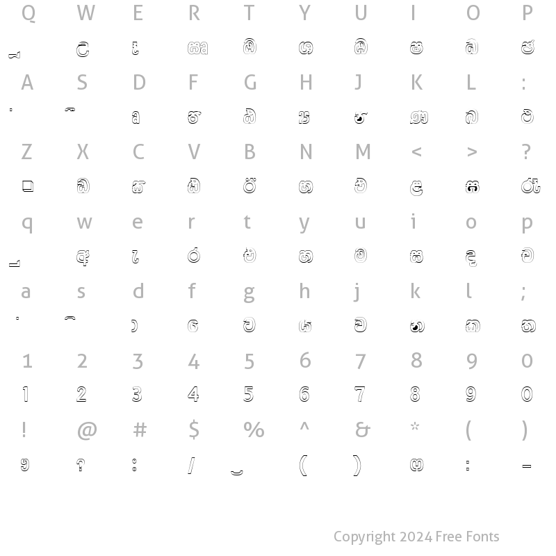 Character Map of DL-Araliya-841619- Plain.