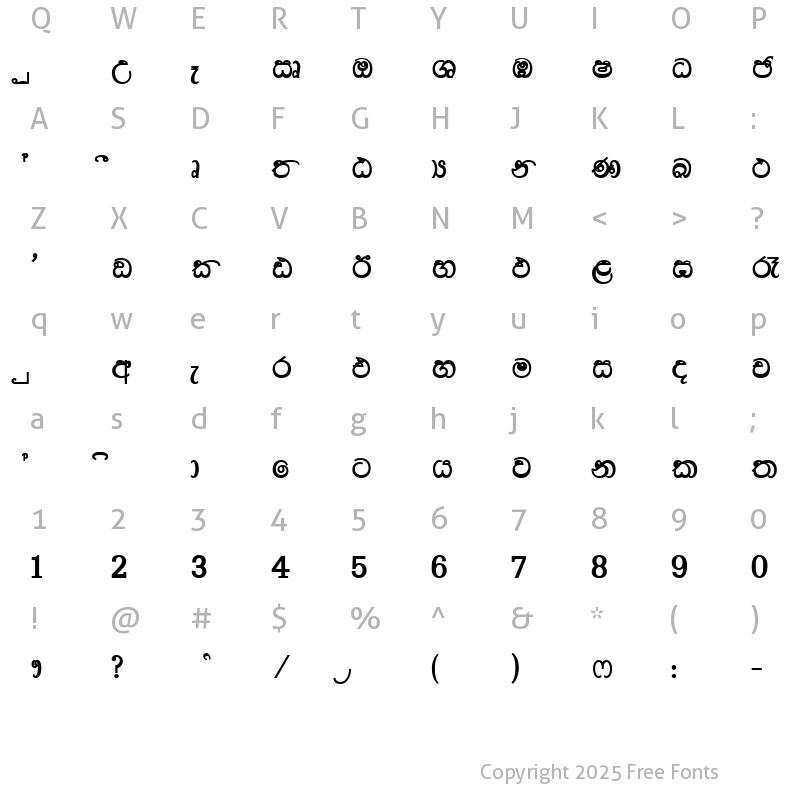 Character Map of DL-Lihini-ex Normal