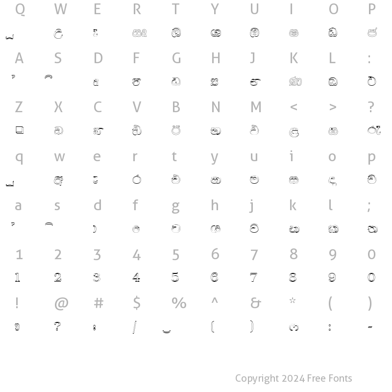 Character Map of DL-Makala. Plain.