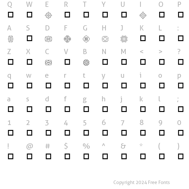 Character Map of DLDesigns6 Regular