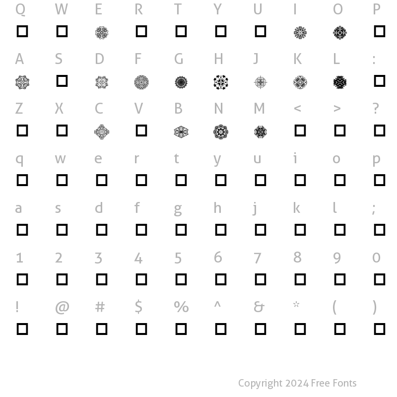 Character Map of DLDesignsFour Regular