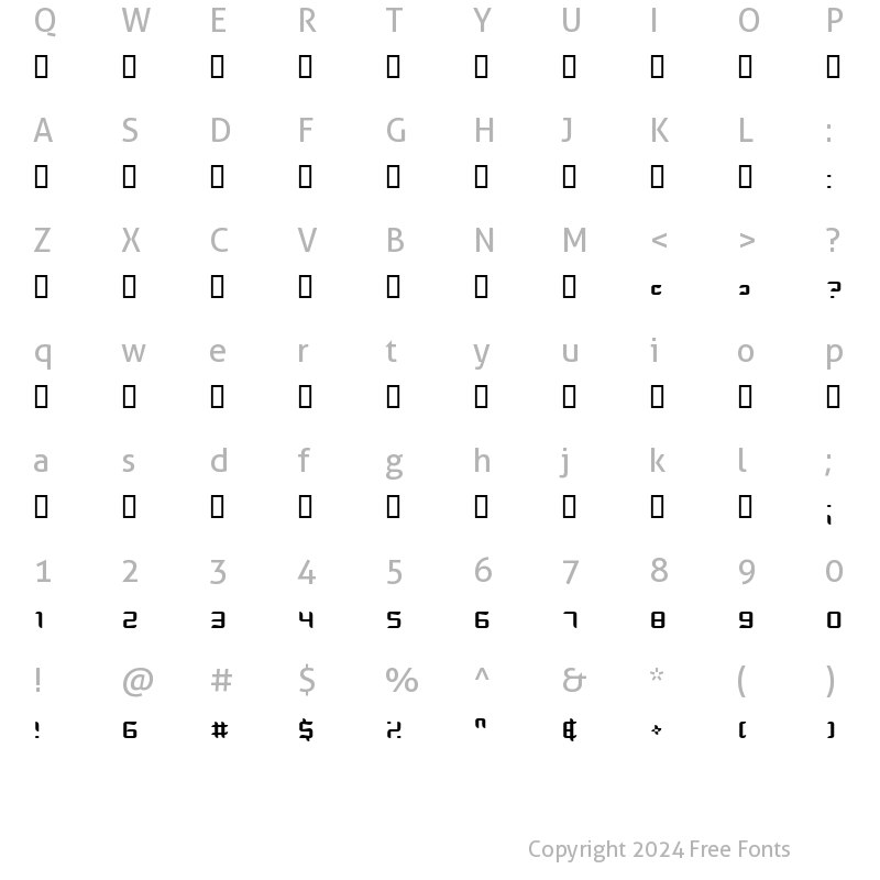 Character Map of Dlilah Regular