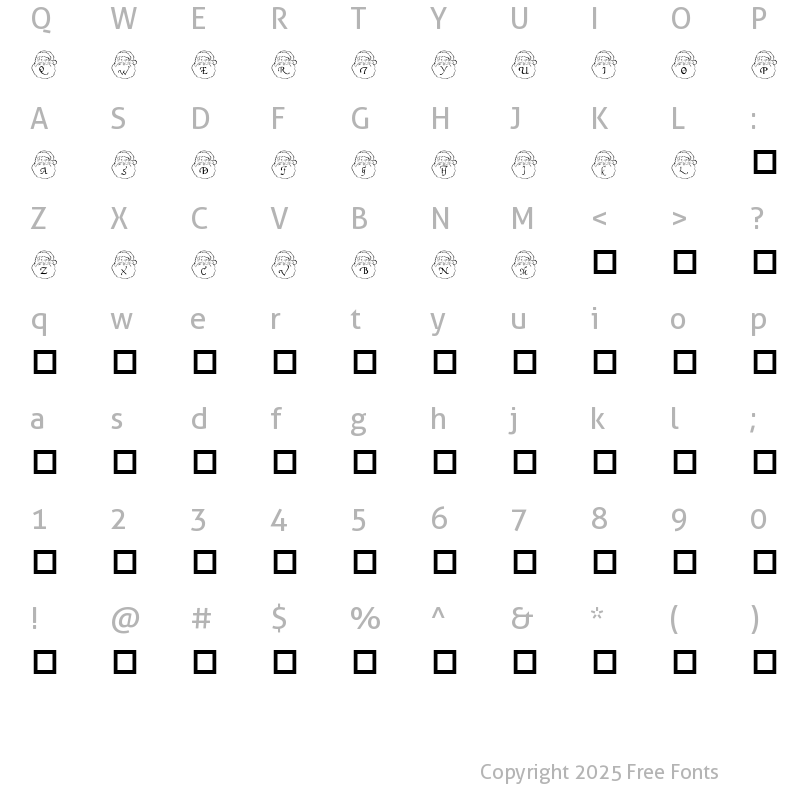 Character Map of DLSantaCaps Regular