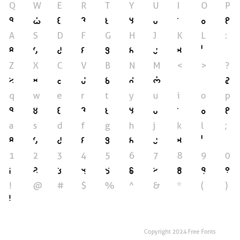 Character Map of Do Fuse Regular