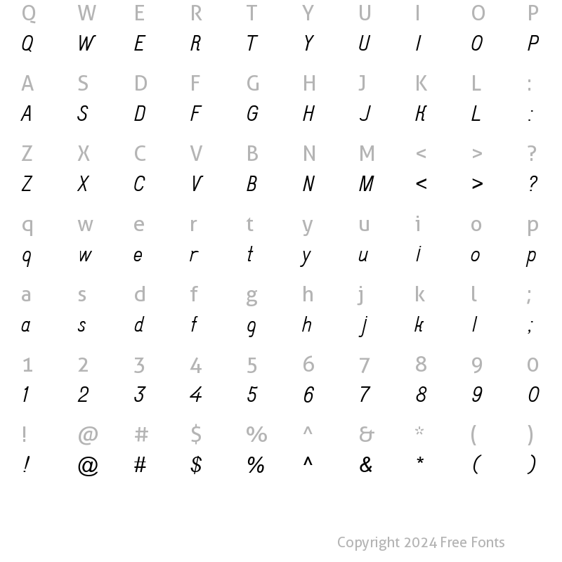 Character Map of Do431 Italic