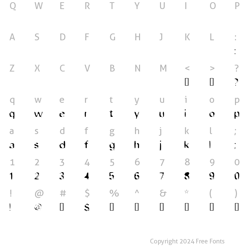 Character Map of dob Filetype