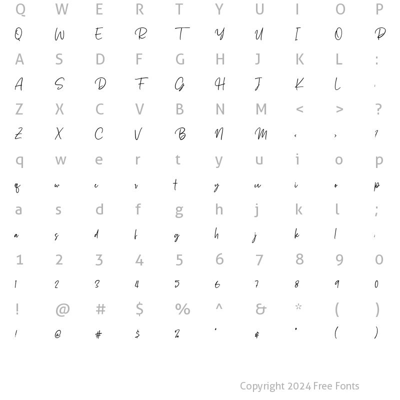 Character Map of Docherty Regular