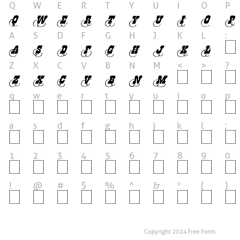 Character Map of Dodge City Initials Regular