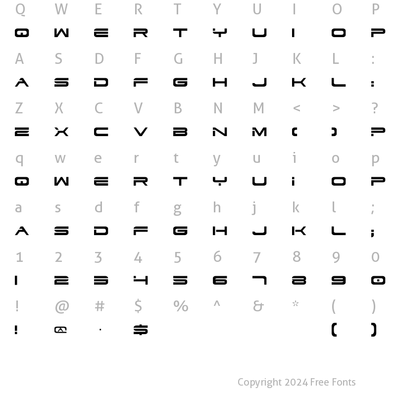 Character Map of Dodger Regular