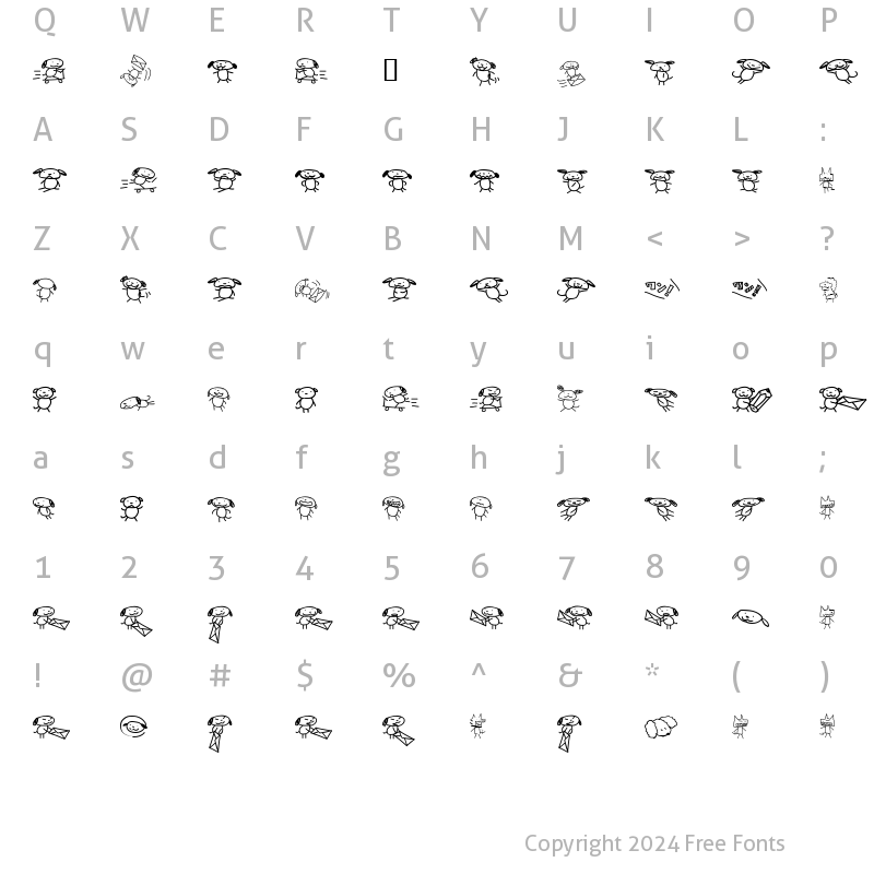 Character Map of dogfon? Regular