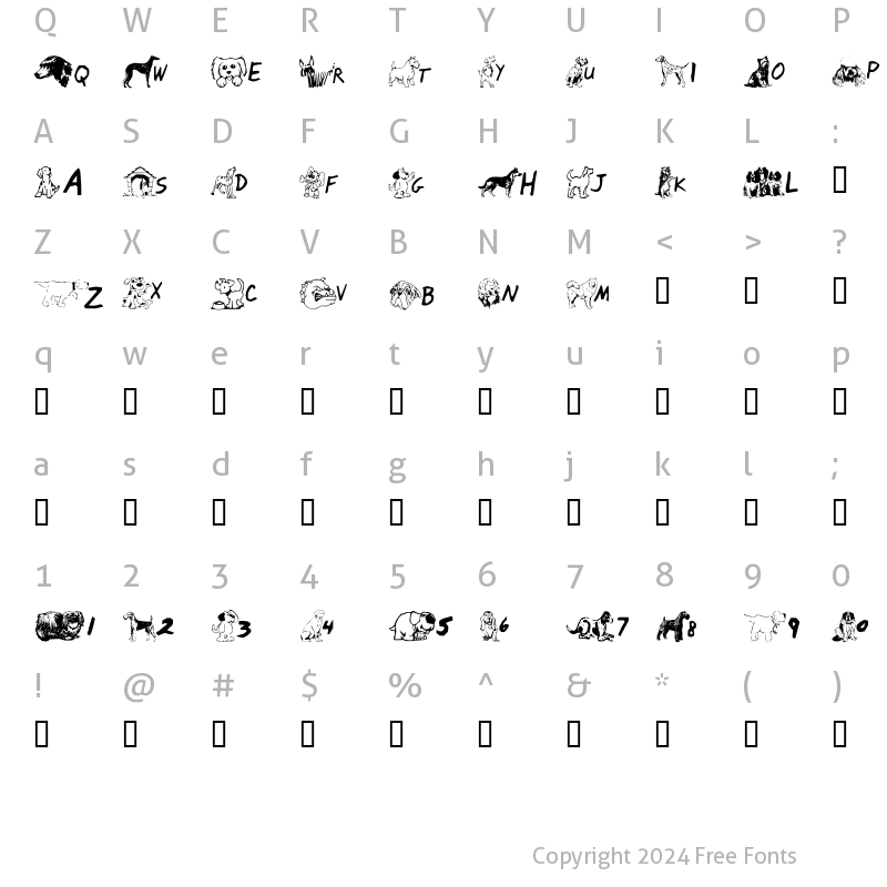 Character Map of Doggie Style Regular