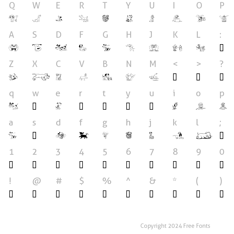 Character Map of Doggon Regular