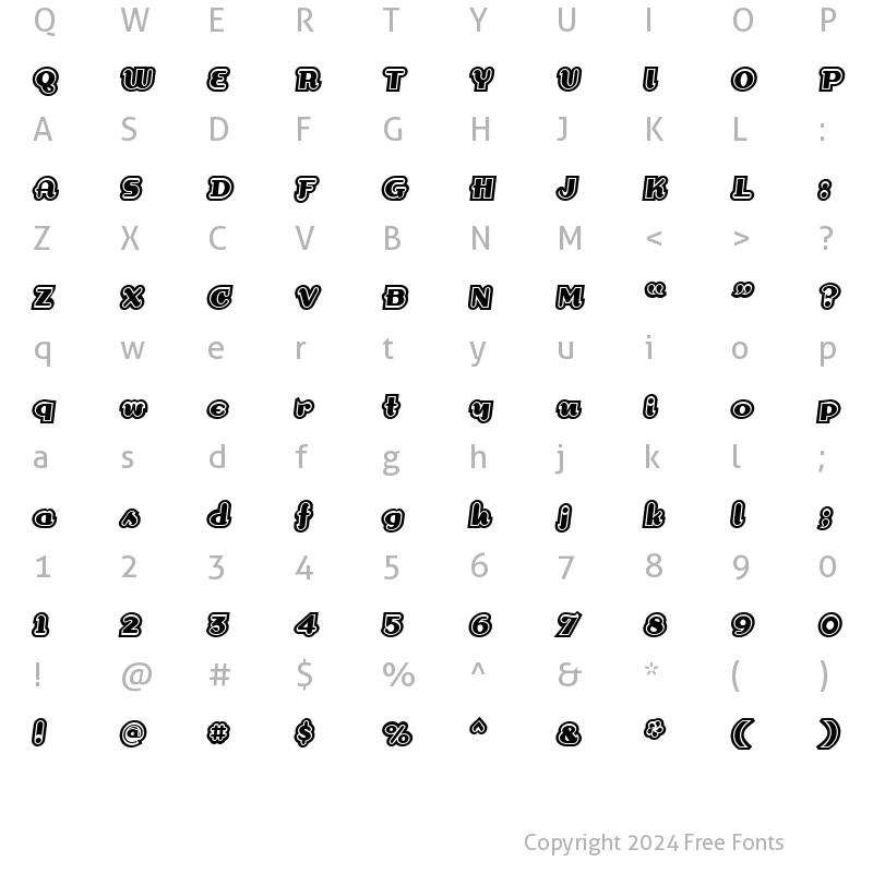 Character Map of DogmaExtraOutline Regular