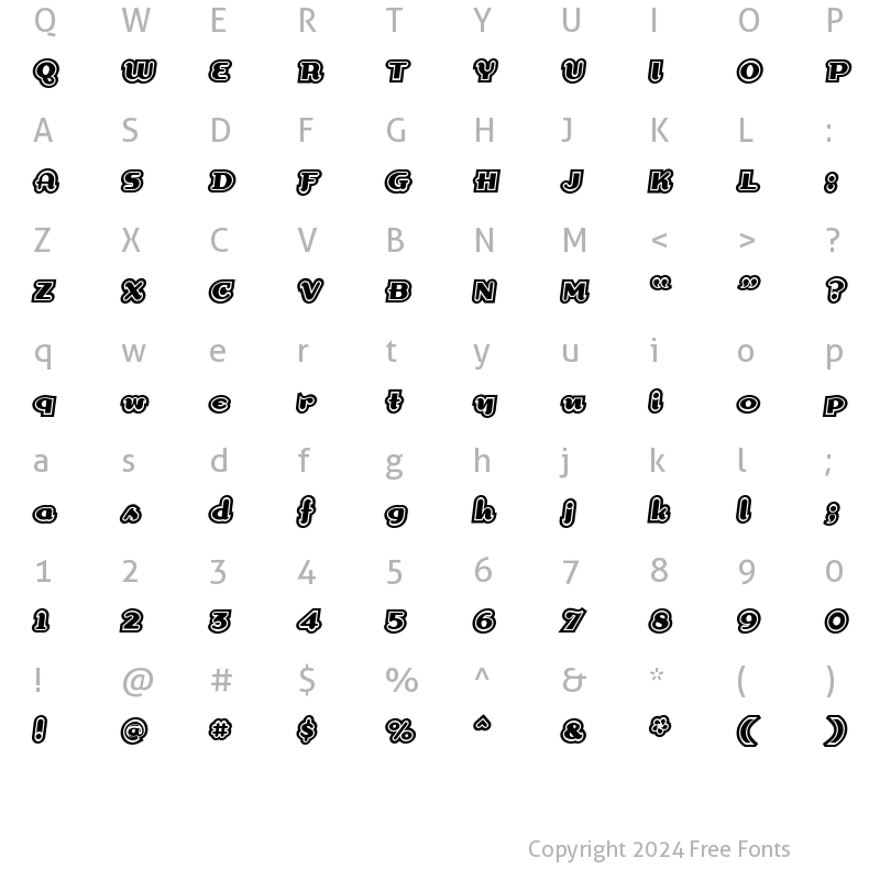 Character Map of DogmaExtraOutline Roman