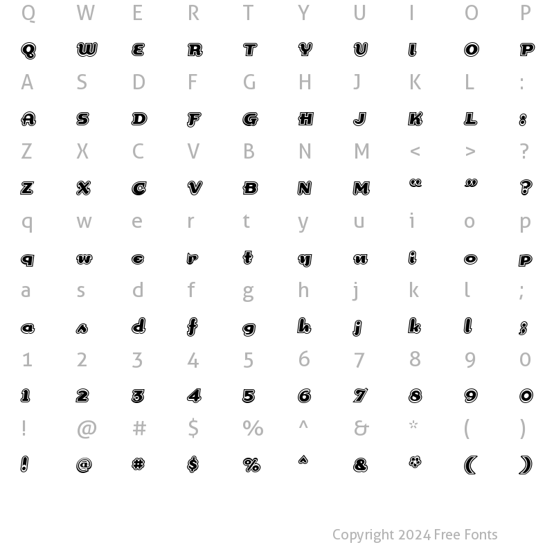 Character Map of DogmaOutline Regular