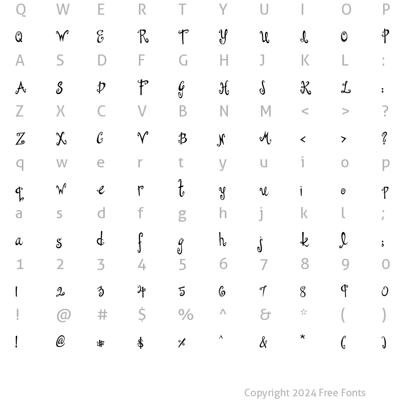 Character Map of Dollhouse Regular