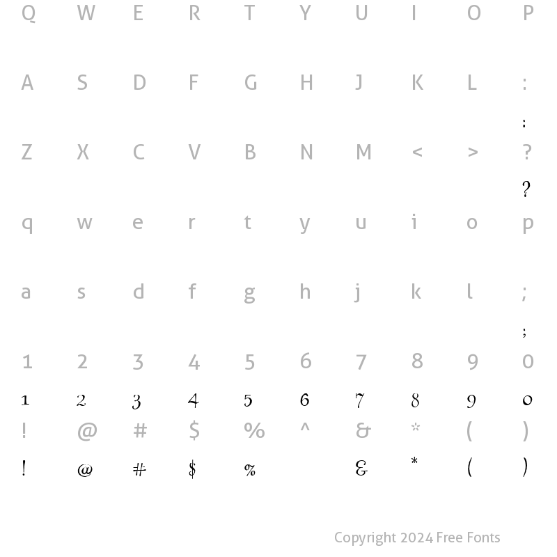 Character Map of DollhouseC Regular