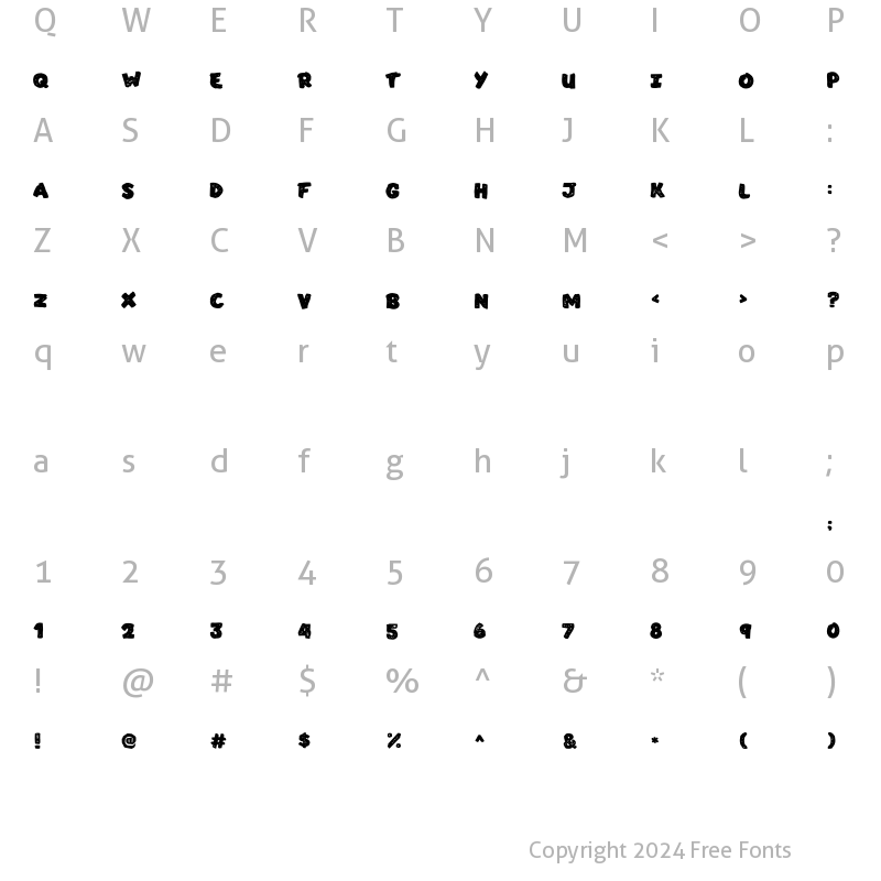 Character Map of Dolly Mixture Textured Regular