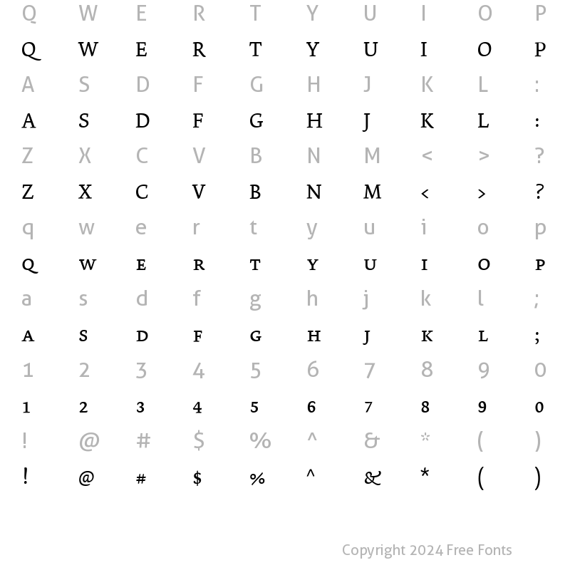 Character Map of Dolly-SmallCaps Regular