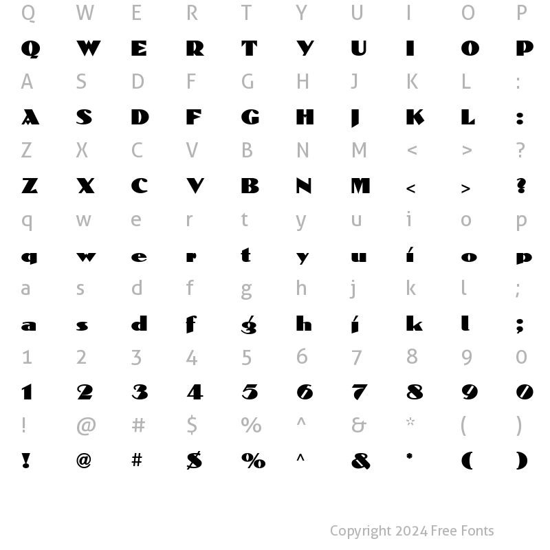 Character Map of Dolmen ICG Regular