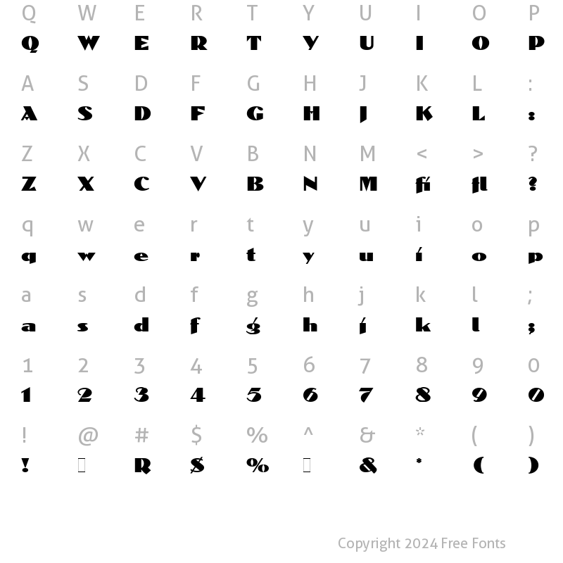 Character Map of Dolmen LET Plain