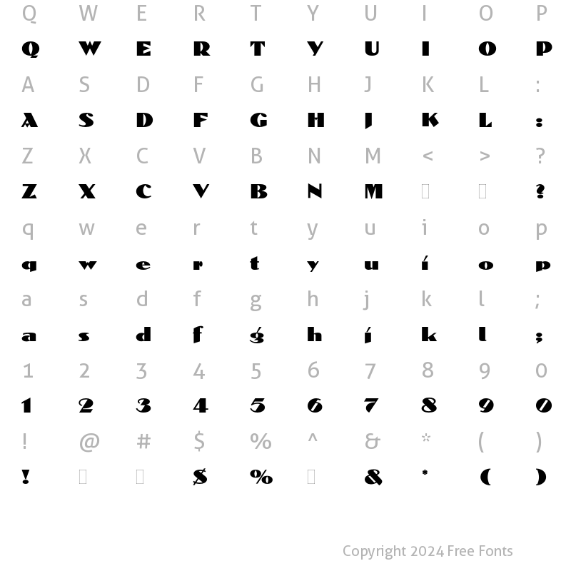 Character Map of Dolmen Plain Regular