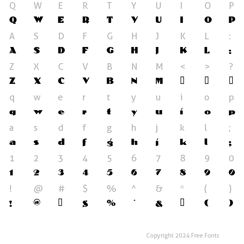 Character Map of Dolmen Regular