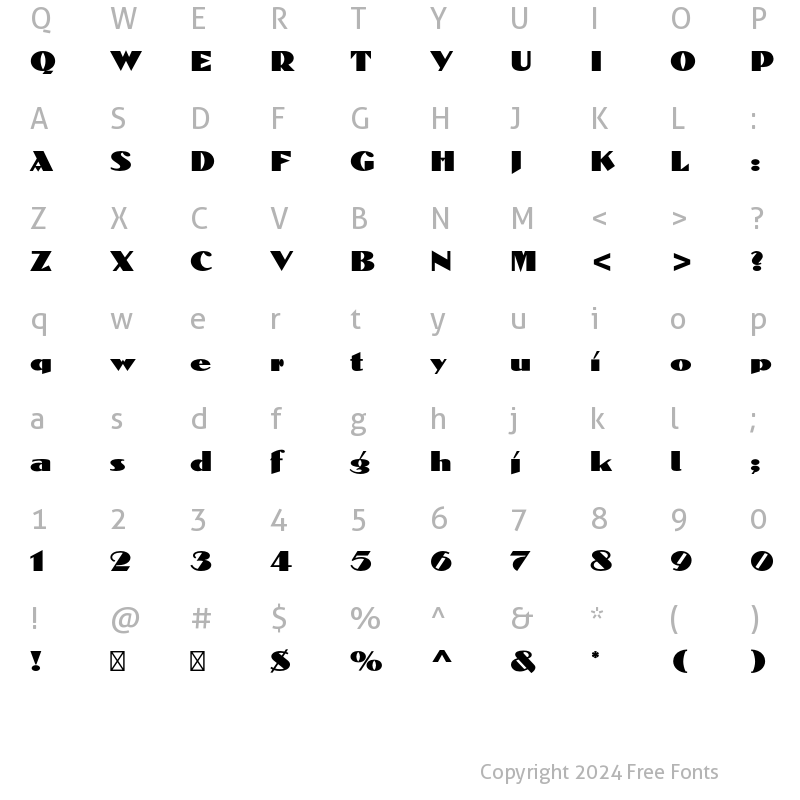 Character Map of Dolmen Std Regular