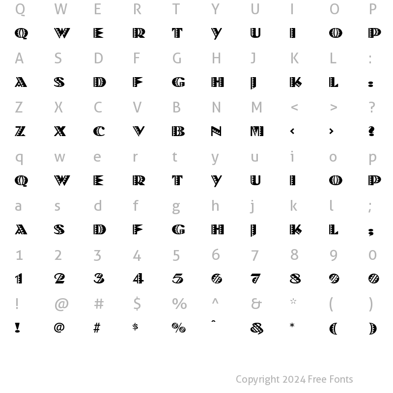 Character Map of DolmenDecorated Regular