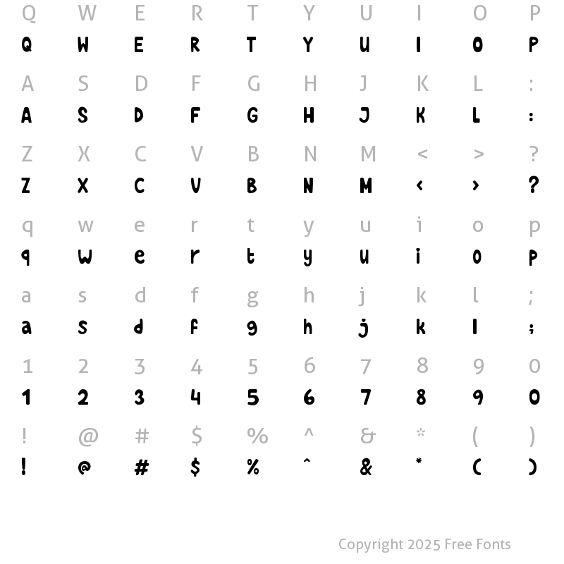Character Map of Dolpino Regular