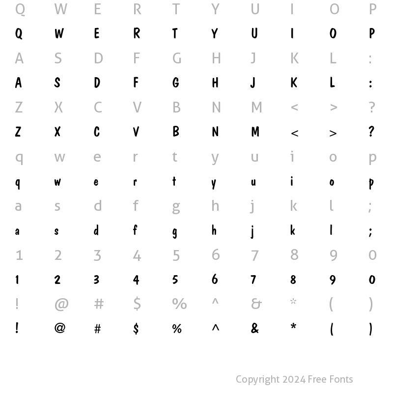 Character Map of Dom Casual Regular