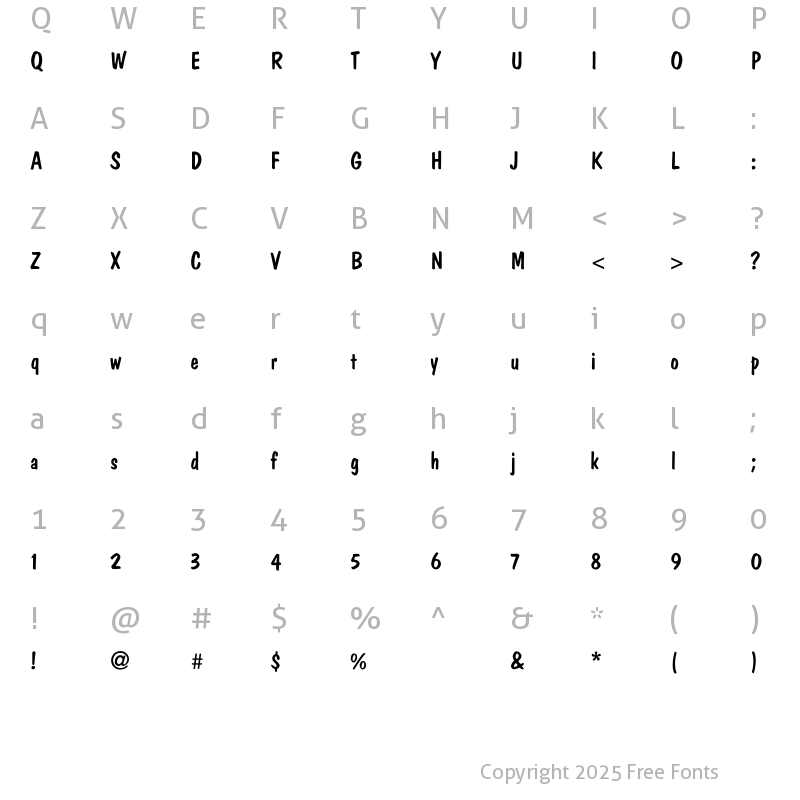 Character Map of Domcas Regular