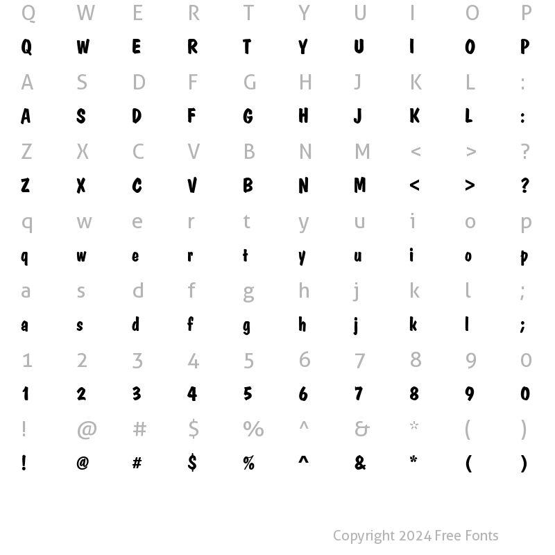 Character Map of DomCasual Becker Bold