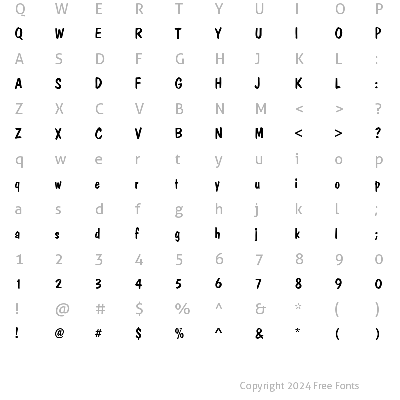 Character Map of DomCasual Becker Regular